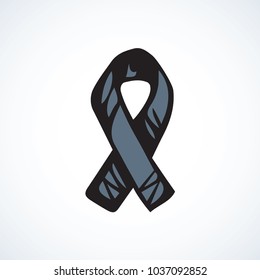 Logo of narcolepsy, memorial sign of crape for those loss in terrorist attack, European day of tragic remember for victims of nazism. Abstract line issue concept. Hand drawn doodle graphic emblem