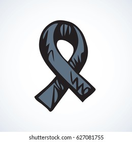 Logo of narcolepsy, memorial sign of crape for those loss in terrorist attack, European day of tragic remember for victims of nazism. Abstract line issue concept. Hand drawn doodle graphic emblem