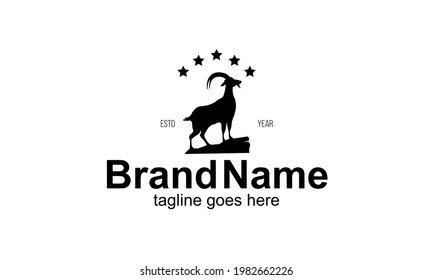 Logo of Native Goat Standing on Top of a Rock Mountain