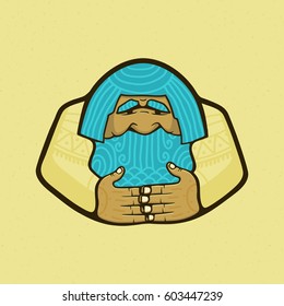Logo of a native inhabitant, an old man, an Eskimo