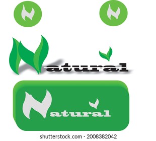 logo natural alami berwarna hijau daun