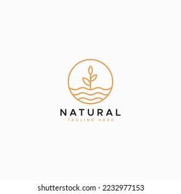 Logo Natural Aqua Farm and Hydroponic Gardening Sign Symbol