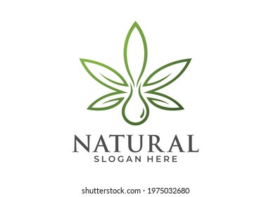 logo natural cannabis oil for medical or healthcare.