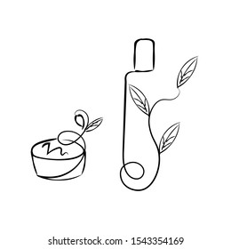 Logo. Natural, environmentally friendly cosmetics, shampoo. Graphic arts.