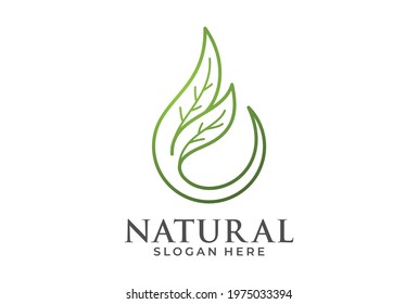 logo natural oil minimalist for cosmetic, healthcare and madical.