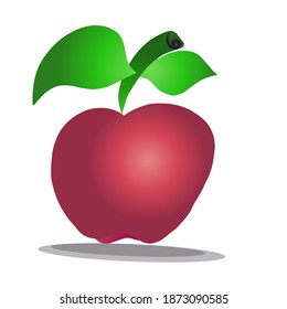 Logo Natural Red Apple Fruit on Image Illustration,Perfect For Simple Brochure etc