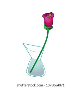 Logo Natural Red Rose Flowers on Image Illustration,Perfect For Simple Brochure etc