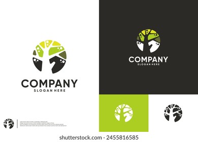 logo with nature concept, tree, garden, logo design inspiration.