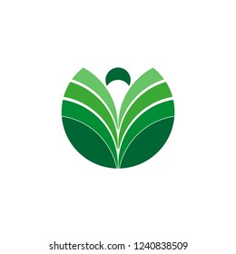 Logo nature germinates the seedling. Vector illustration