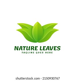 logo nature leaves gradient colorfull style