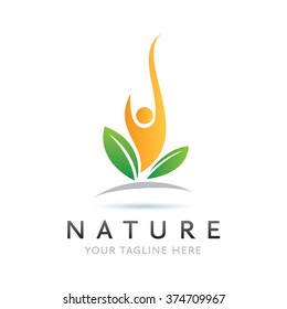 Logo Nature Man Icon Element Template Design Logos
