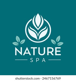 Logo Nature Spa, Ballet, Relax, Yoga with leaf and water for your community