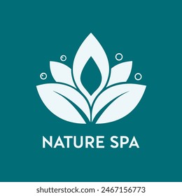 Logo Nature Spa, Ballet, Relax, Yoga with leaf and water for your community