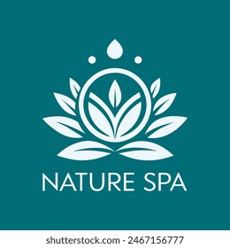 Logo Nature Spa, Ballet, Relax, Yoga with leaf and water for your community