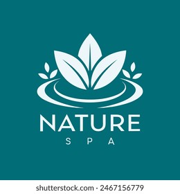 Logo Nature Spa, Ballet, Relax, Yoga with leaf and water for your community