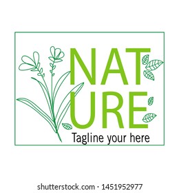logo nature vektor and flora simple green icons