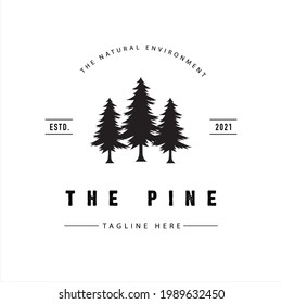 Logo nature wild life environment, pine tree, vector Illustration