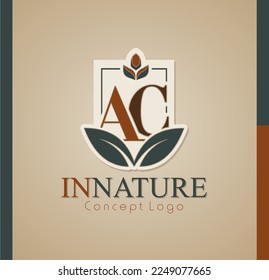 Logo Natureza baseado na letra inicial AC