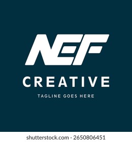 Logo NEF, lettre initiale NEF créatif, conception NEF, calligraphie, symbole, emblème, élégant, abstrait, mot-symbole, signe, art, typographie, mode