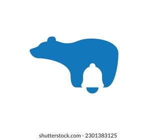 logotipo con concepto de espacio negativo que combina osos y campanas