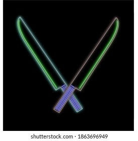 logo neon knifes for chef