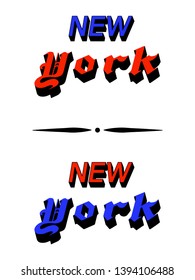Logo of New York City. Picture for design postcard, poster, magazine, book, textile. EPS10. Vector illustration isolated on white background.