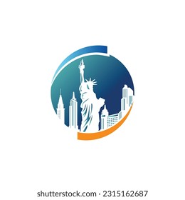 The logo for New York energy with the New York City icon, the Statue of Liberty