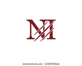 the logo of the NI letter with the style of scratching the incision
