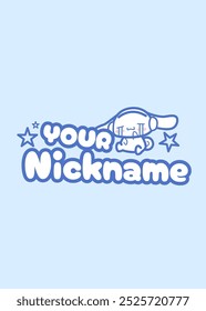 logotipo apelido ilustração sanrio cinnamoroll arte animal bonitinho adesivo cachorrinho de estimação desenho animado