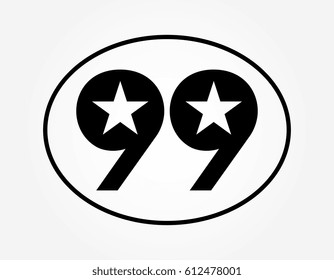 logo ninety nine. vector illustration