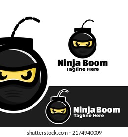 logo ninja boom art illustration