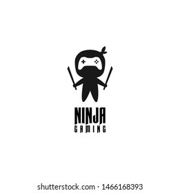 logo ninja gaming on isolated white background.