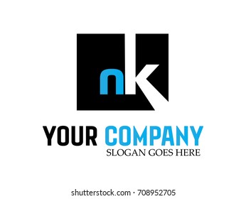 Logo nk letter design vector