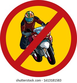 logo no ride the bike with speed cartoon vector for logo or graphic illustrate