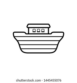 Logo of Noah's Ark. Ship to rescue animals and people from the Flood. Biblical illustration.