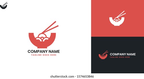 Logo Noodle - All elements on this template are editable with vector software.