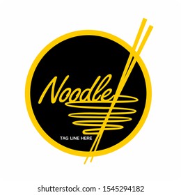 Logo noodle restaurant - noodle chopsticks illustration