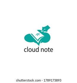 logo notes illustration of clouds, books, pencil vector design templates