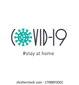Logo of Novel coronavirus (2019-nCoV or CoVid-19). Concept inscription typography design logo, sign and symbol. Global pandemic alert. Isolated vector illustration.