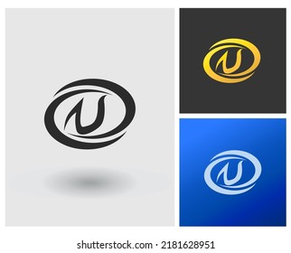Logo NU letter shape initial, monogram company mobile app