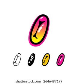 Logo number 0, graffiti numeral zero, set of four different art sign for your brand name design, vector illustration 10 EPS