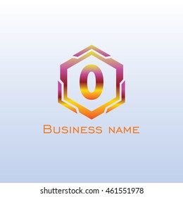 logo number 0 hexagon hot gradient color