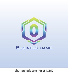 logo number 0 hexagon rainbow color