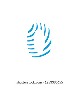 logo number 0 zero effect water waves editable vector