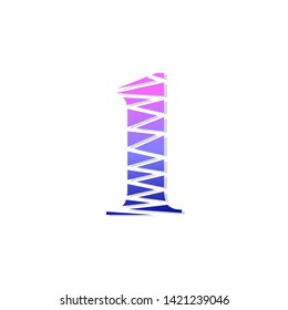 Logo number 1 vector. Abstract logo number