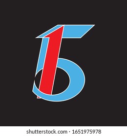 logo number 15, black background vector illustration
