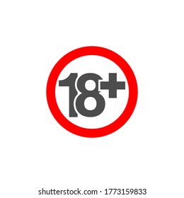 logo number 18+ design vector