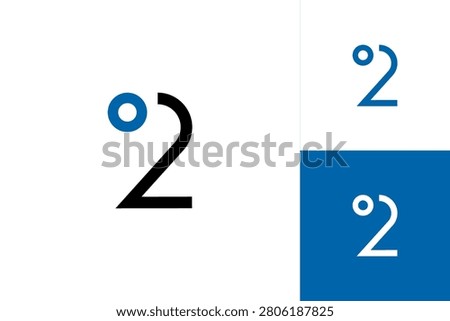Logo number 2, numeral two from segment line and circle, vector illustration 10EPS