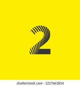 logo number 2 two, transformation of editable vector lines