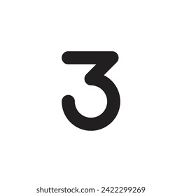Logo number 3 design template element